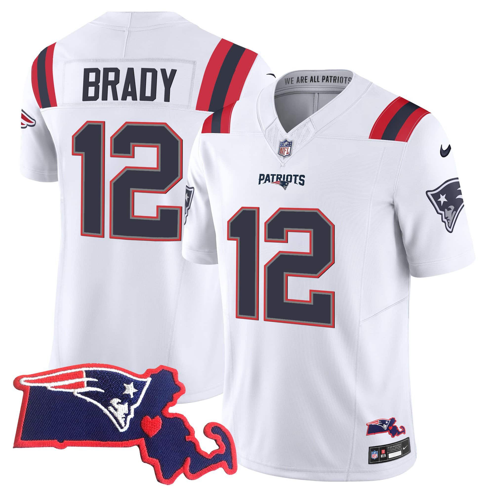 Men New England Patriots #12 Brady White 2024 Nike Patch Vapor Limited NFL Jersey->indianapolis colts->NFL Jersey